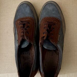 Vintage Mephisto Blue and Brown Leather Boat Shoes